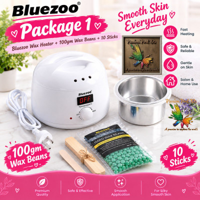 Bluzoo Wax Heater + 100gm Wax Beans +10 Sticks Pack